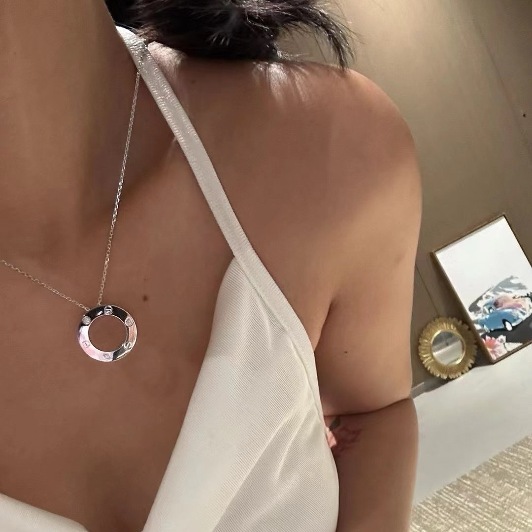 Women's Fashion Wire Ring Pendant Necklace