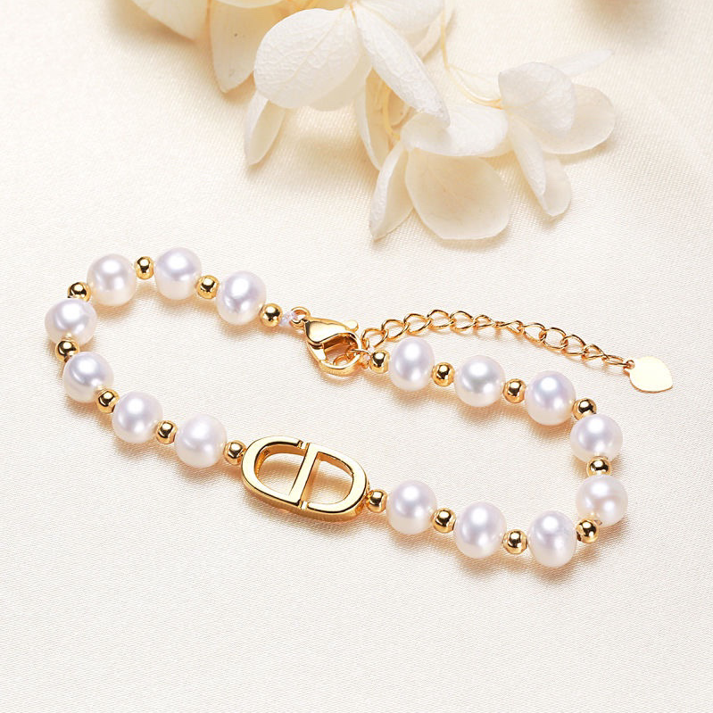 Ladies fashion 18K Gold Pearl Bracelet