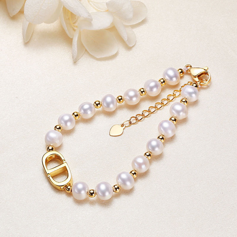 Ladies fashion 18K Gold Pearl Bracelet