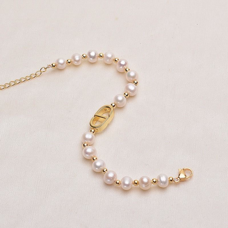 Ladies fashion 18K Gold Pearl Bracelet