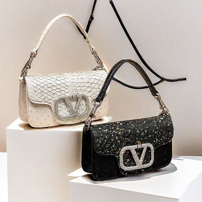 Women's Diamond-Encrusted Hand Crossbody Bag