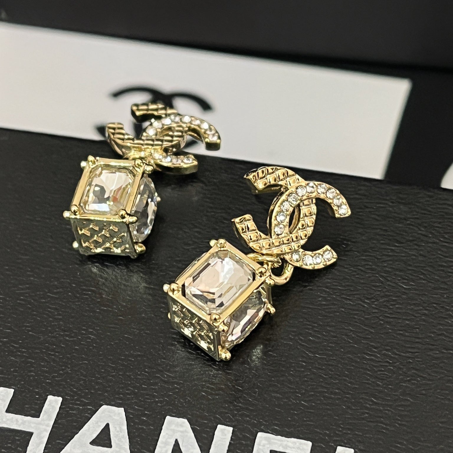 Letter Fashion Rhinestone Pendant Earrings