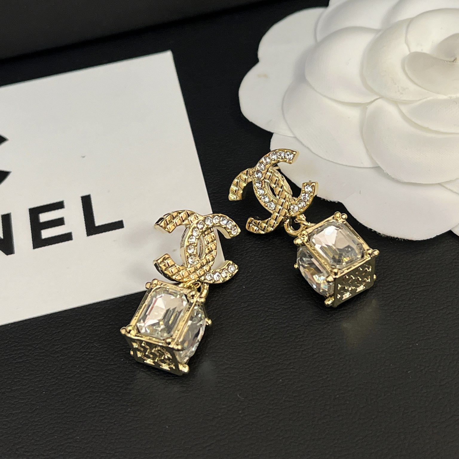 Letter Fashion Rhinestone Pendant Earrings